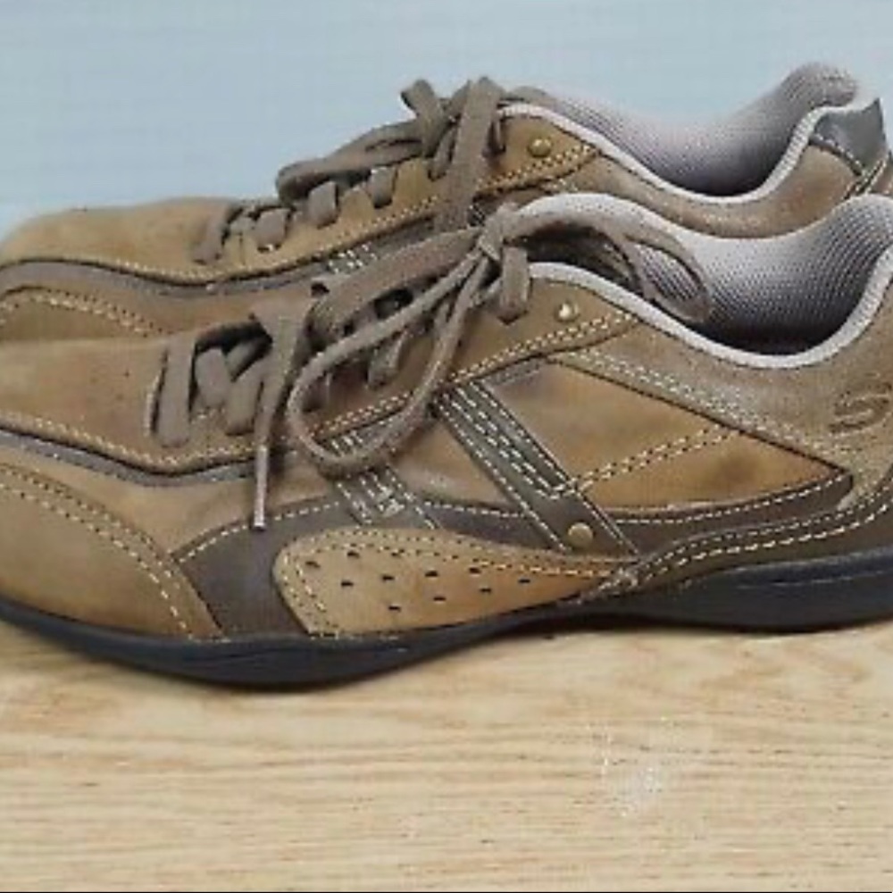 Skechers Sneakers Mens US Size 9.5 Relaxed Step Brown Leather tan Fashion 62033
